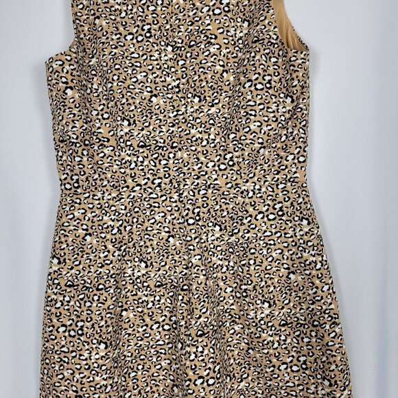 J. Crew Women's Basketweave Animal Print Sheath Dress Fully Lined Size 2 - Picture 10 of 13